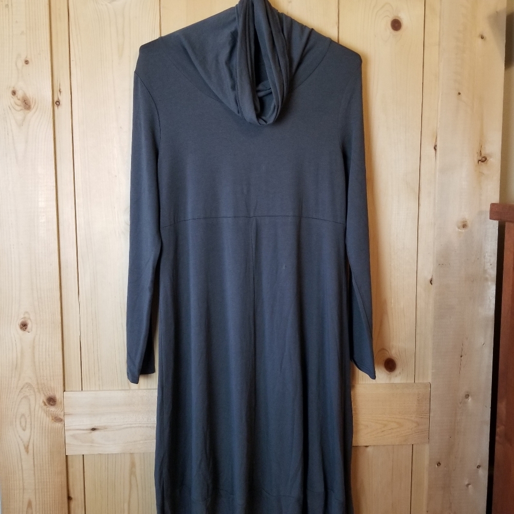 Chalet Bamboo Cotton Blend Cowl Neck Stretchy Midi Tunic Dress NWT